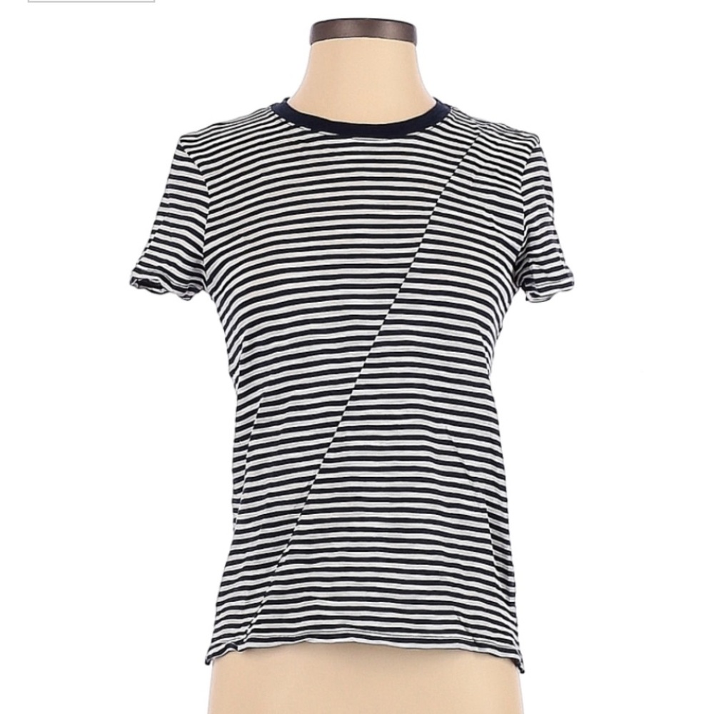 ATM Anthony Thomas Melillio Black & White Striped Tee